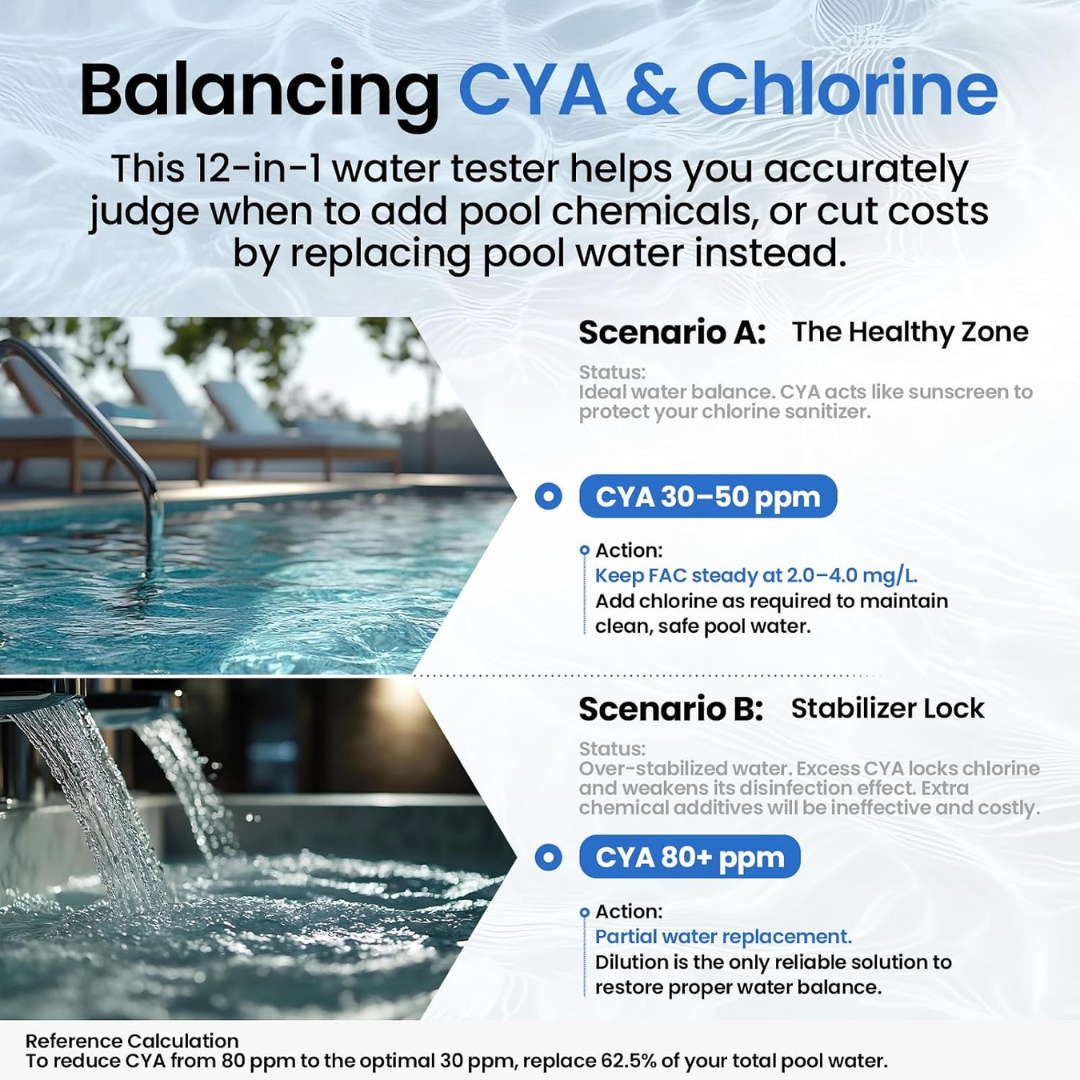 VISPECT 12-in-1 Digital Pool Water Tester with AI Salt & Chlorine Analysis