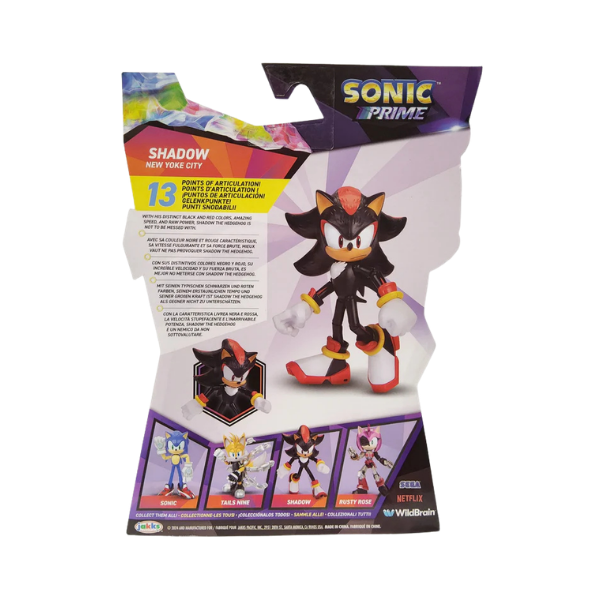 Sonic Prime – Shadow Action Figure “New Yoke City” Netflix Edition by JAKKS Pacific – Articulated Collectible