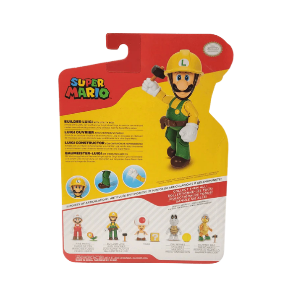 Jakks Pacific Nintendo Super Mario Builder Luigi + Hammer & Utility Belt Figure