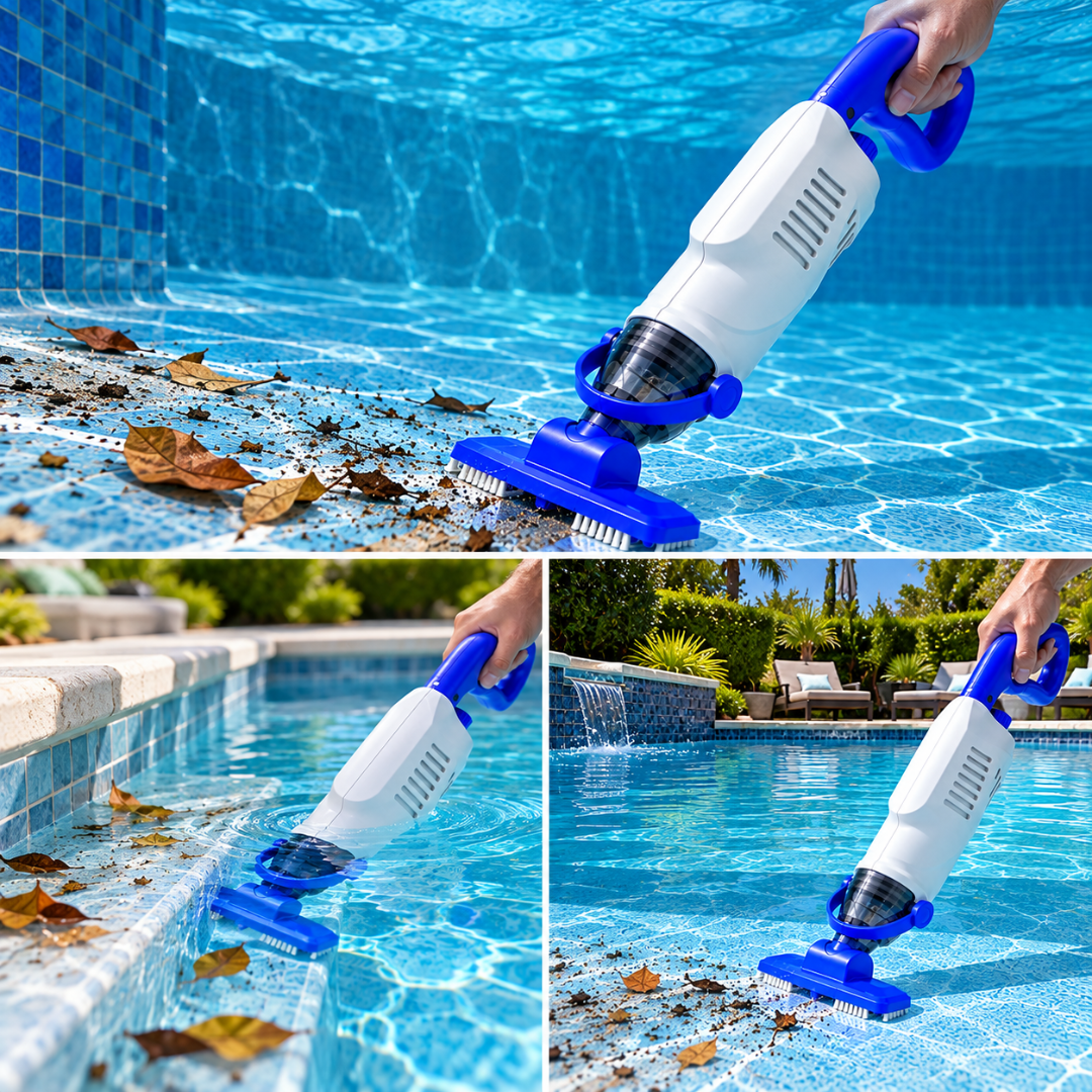 Aspirador de piscina portátil sem fio Nichro – Sucção de 60 W, à prova d'água IPX8