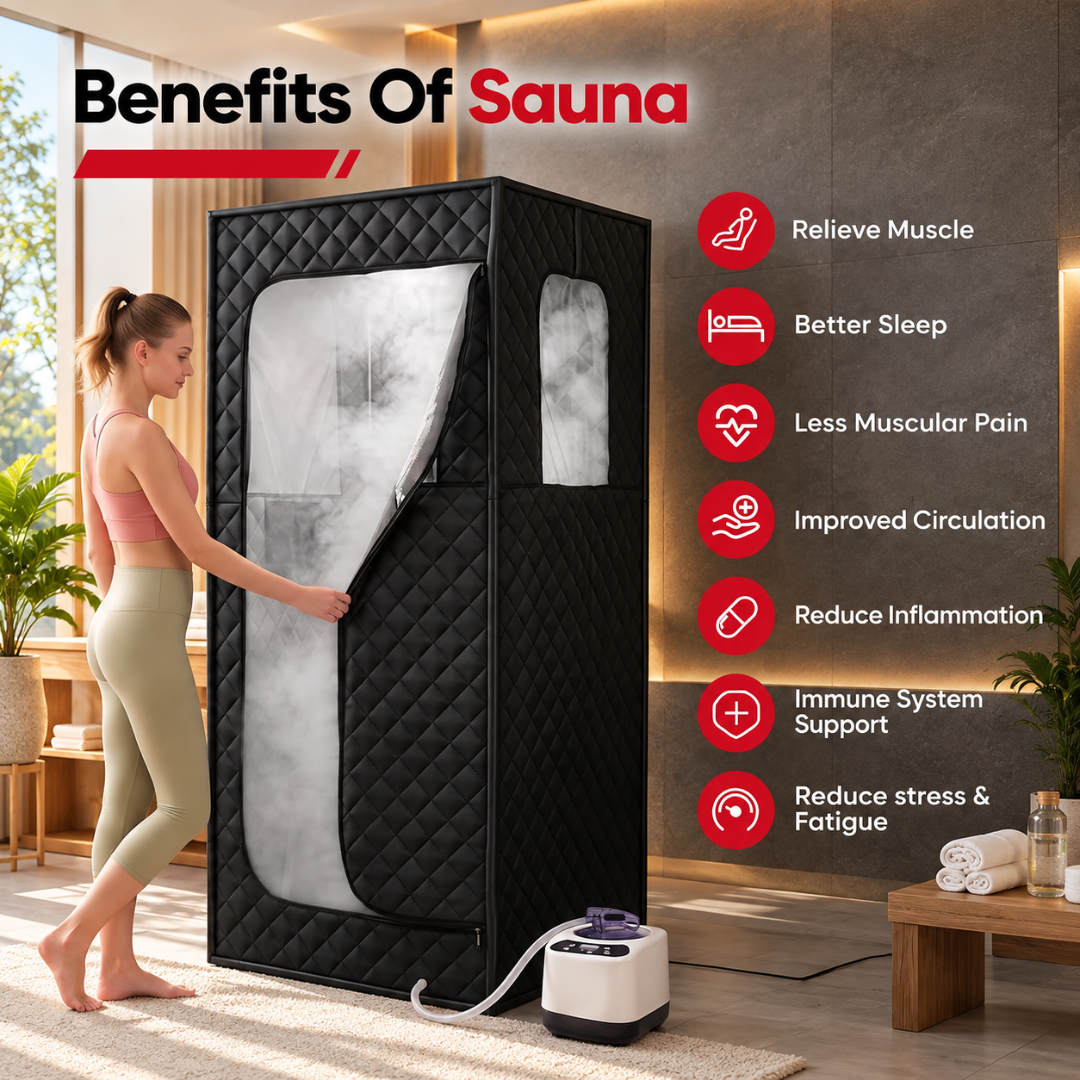 Enhulk Portable Steam Sauna for Home, 1200W 3L Steamer, 9 Heat Levels
