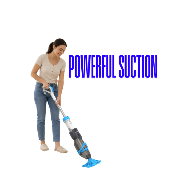OGERY Cordless Handheld Pool Vacuum 18.5 GPM Suction, 60-Minute Runtime with Telescopic Pole for Inground and Above-Ground Pools