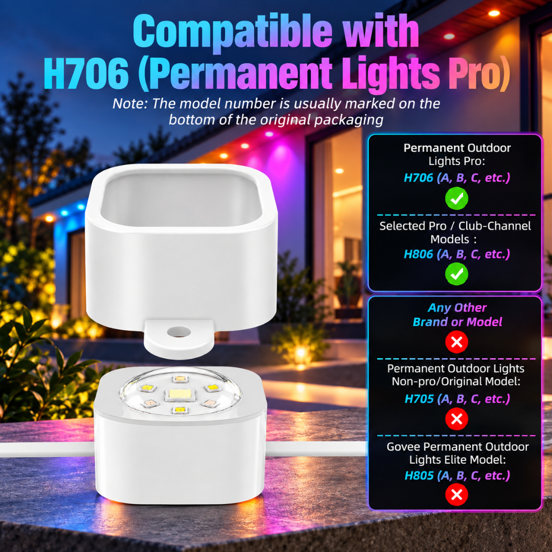 60PCS Permanent Outdoor Light Clips for H706 100FT Permanent Lights with Screws White