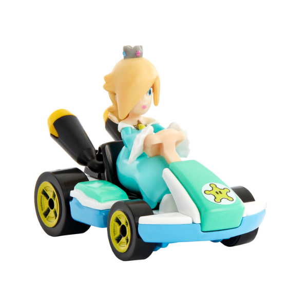 Hot Wheels Mario Kart 4 Pack Die Cast Vehicles Set – Mario Luigi Peach Rosalina Nintendo Kart Racers