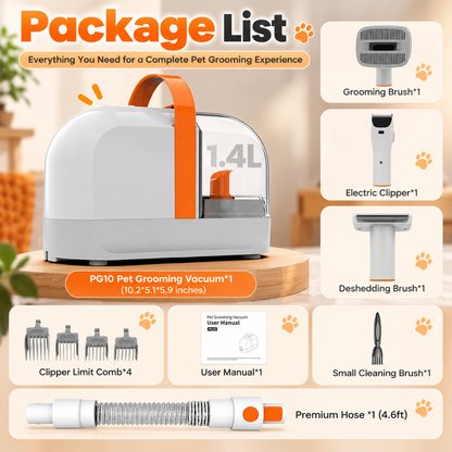 Kavano PG10 Dog Grooming Vacuum Kit with 12000Pa Suction and Clippers