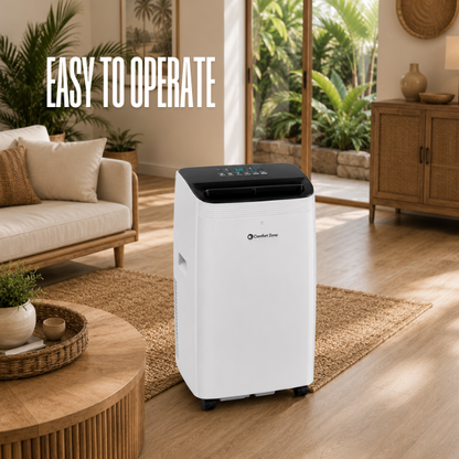 Comfort Zone Smart Portable Air Conditioner 14,000 BTU with Heat, WiFi, Dehumidifier, Fan, Remote and Sleep Mode
