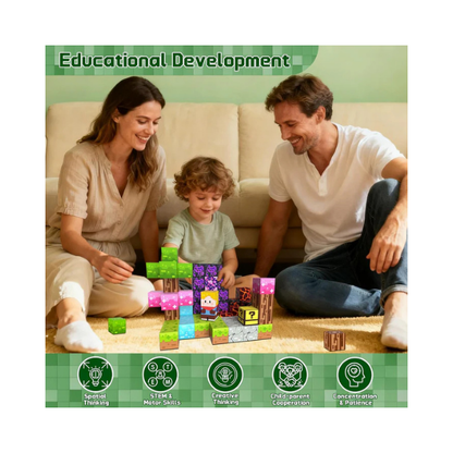 OUGUI 60-Piece Magnetic Blocks Toy Set for Kids Ages 4-8 STEM Learning Fun