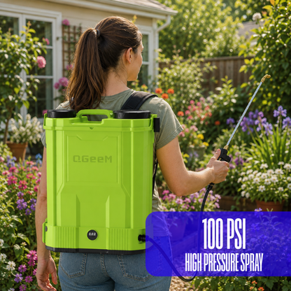 QGeeM Electric Backpack Sprayer 5.3 Gallon 100 PSI Weed Killer Garden Sprayer Battery Powered 21V