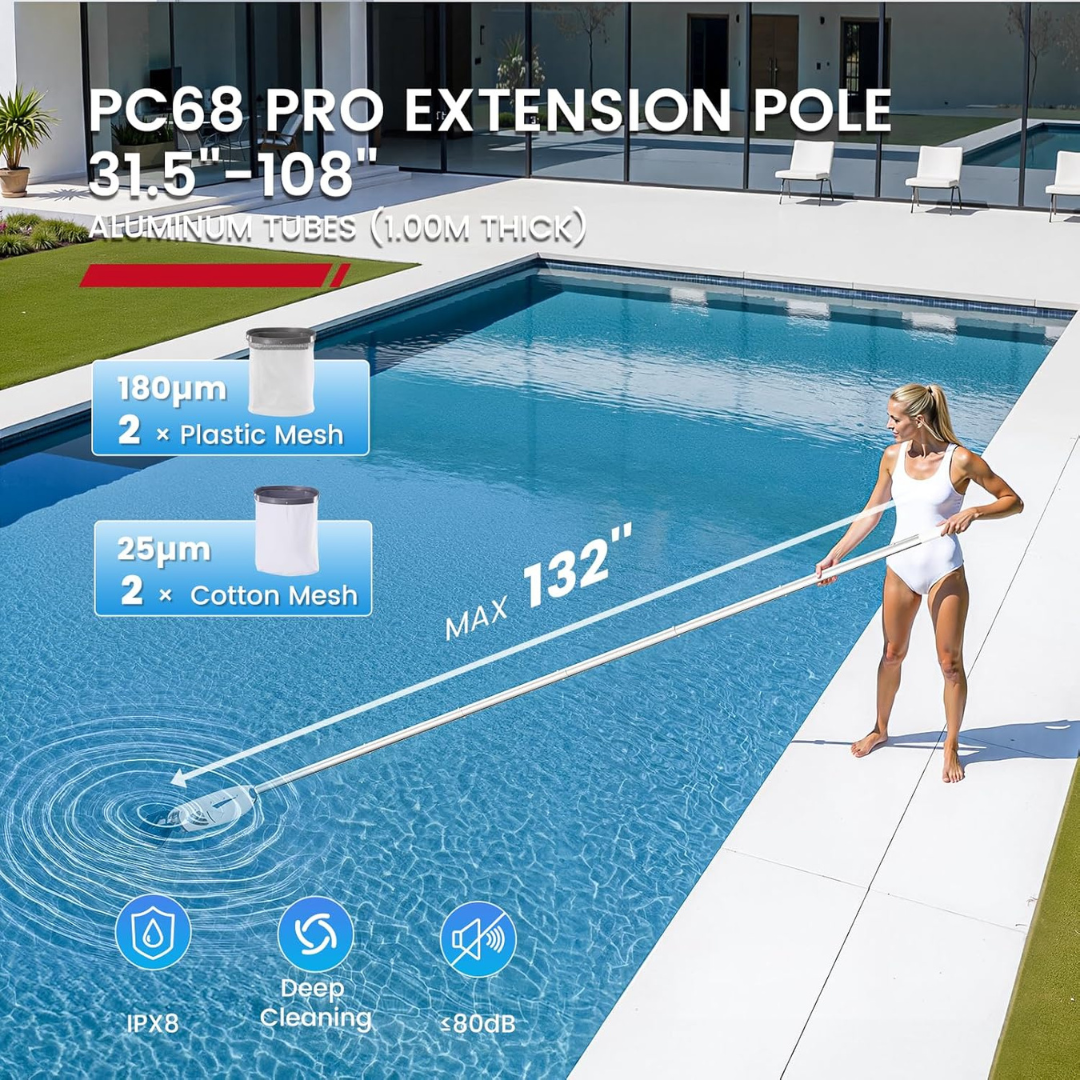 ENHULK PC68 Pro Cordless Pool Vacuum 26.5 GPM Handheld Pool Cleaner
