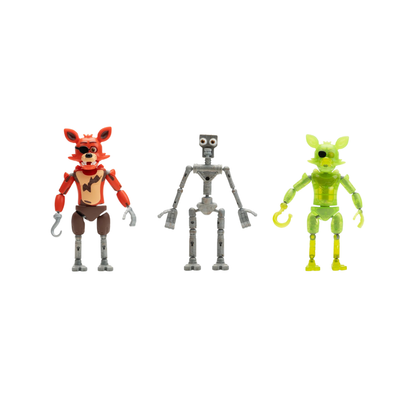 Five Nights at Freddy's Endo Series Foxy & Radioactive Foxy Vault Exclusive Collector Figure Set with Glow Eyes
