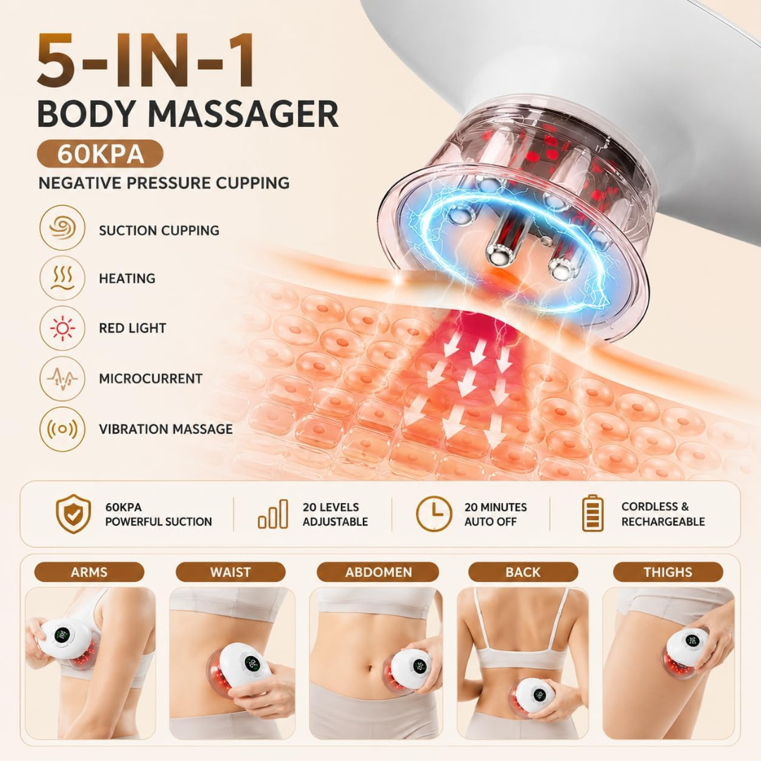 GALAXY GLOW 5-in-1 Body Sculpting Cupping Massager with Red Light