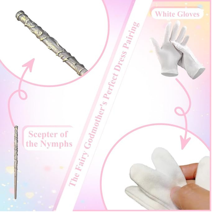Buyzzus Adult Fairy Godmother Costume Set – Blue Cape, Wand & Gloves