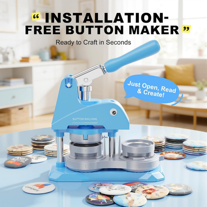 MOUNSKER 3-in-1 Button Maker Machine 1 1.25 2.25 Inch 300 Sets DIY