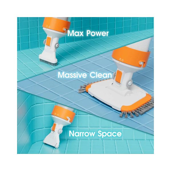 AQUAFYSH Cordless Pool Vacuum – 16.8 GPM Suction, 60M Run-Time, 25µm Filter