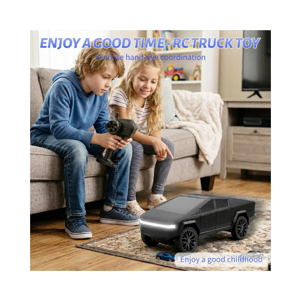 1/24 Scale RC Pickup Truck, 2.4GHz Remote Control Car with Toy EV Charger, Built-in Rechargeable Battery
