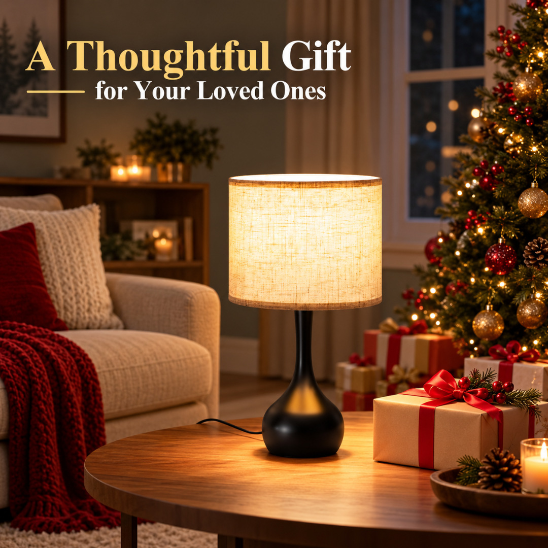 ONEWISH 17.32 Touch Bedside Table Lamp 3-Way Dimmable LED Bulb Included