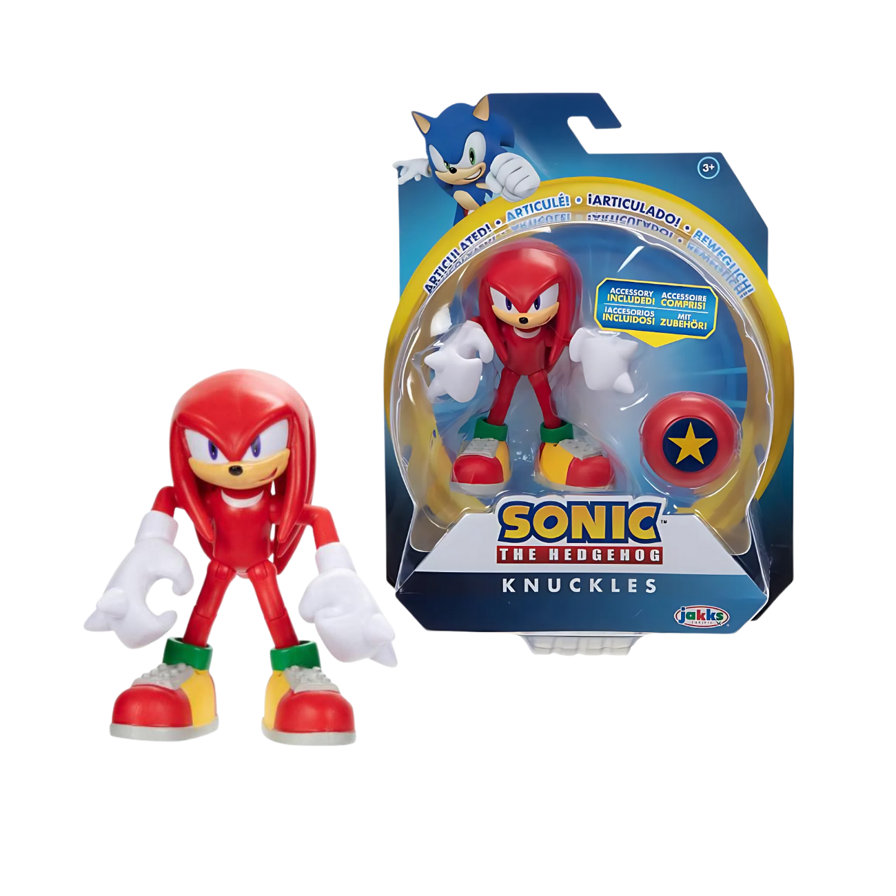 Sonic the Hedgehog Knuckles 4" Action Figure with Star Spring – Jakks Pacific