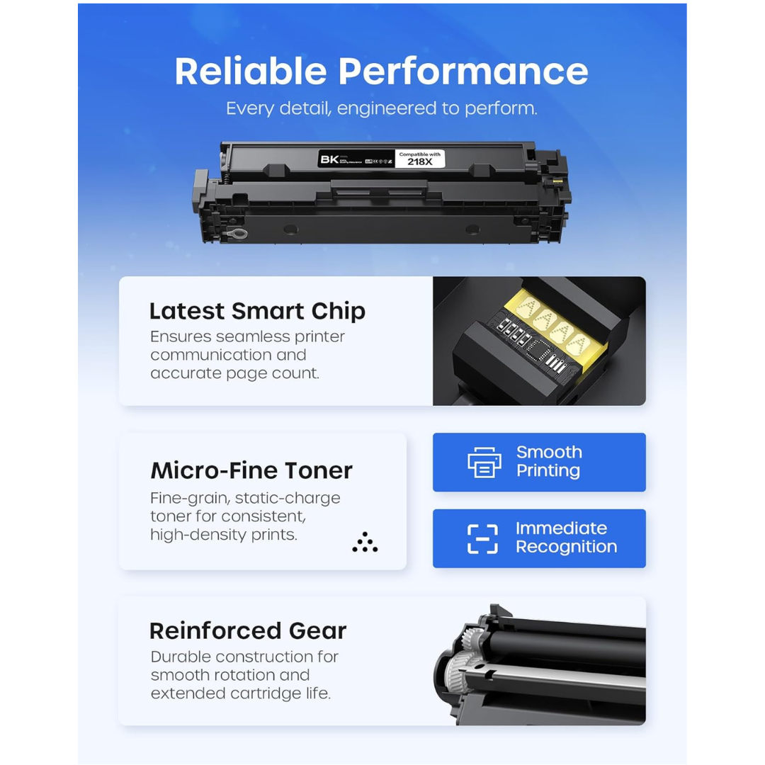 belietop 218X Toner 4-Pack for HP 3201dw 3301cdw 3301fdw 3301sdw