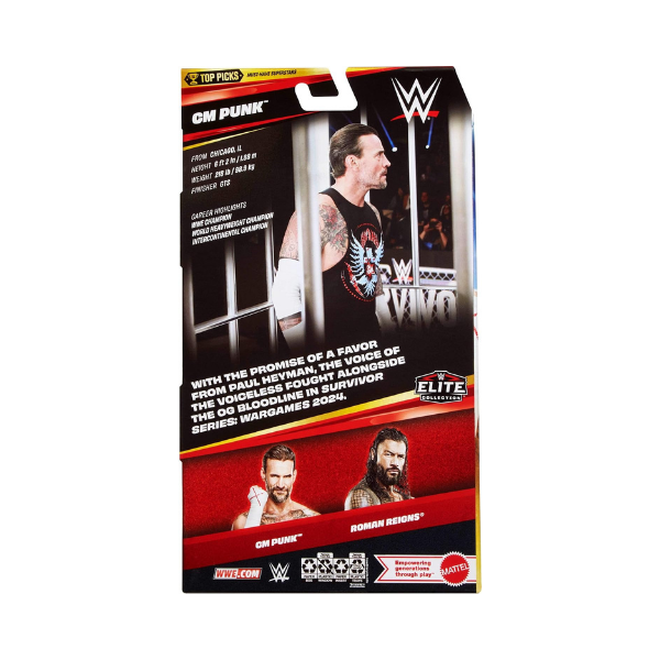 WWE Elite Top Picks CM Punk Action Figure 6-Inch Mattel JHV13