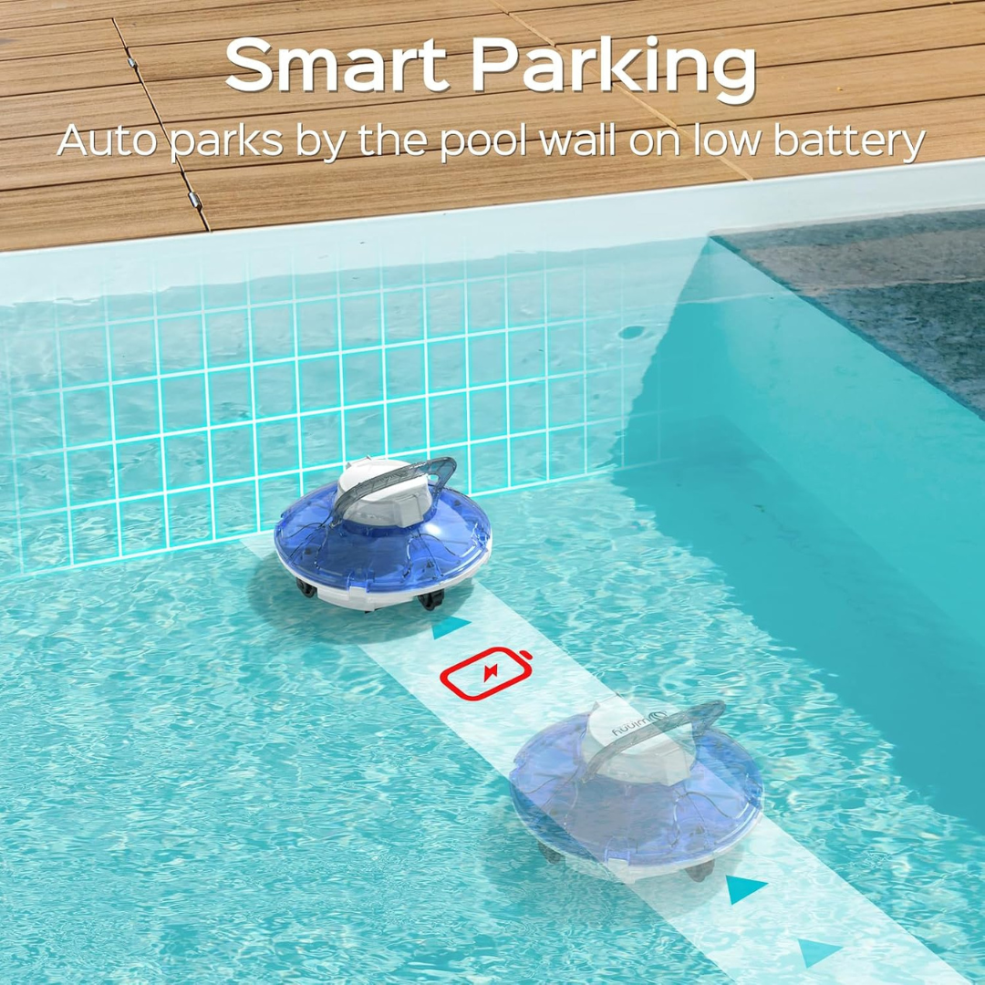 WINNY HJ1102P Cordless Robotic Pool Cleaner – Sapphire Blue and White