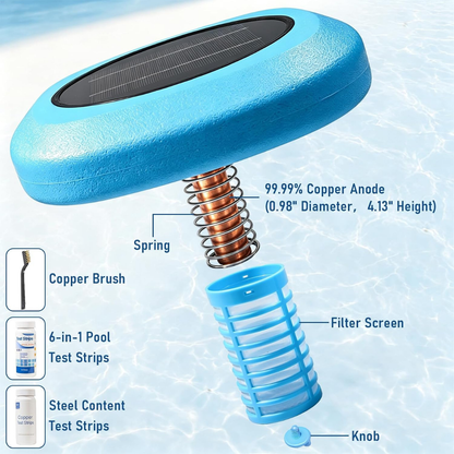MECHINHUB Solar Pool Ionizer for 40,000 Gallon Pools, Copper Anode