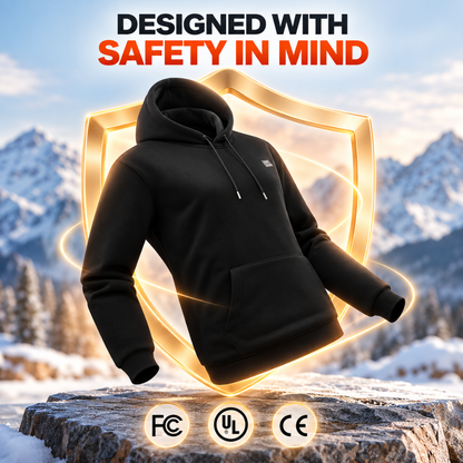 Siigrid Women's Heated Hoodie Battery Pack Fleece Heated Sweatshirt Black Large