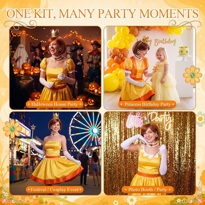 Cozypower Princess Costume Accessories Set for Women Yellow Small Size