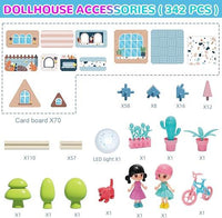 Mostop 342-Piece Princess Castle Dollhouse Building Set with Lights & Dolls