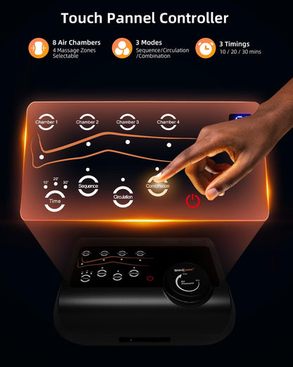 SHINE WELL Leg Recovery System – Air Compression Massager, 11 Intensities