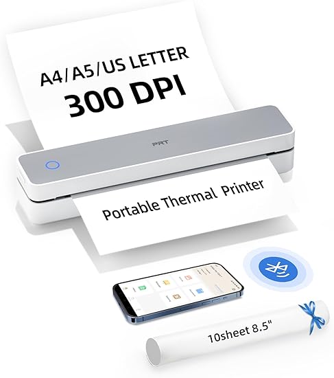 Compact PRT Wireless Portable Thermal Printer for Travel & Office Use