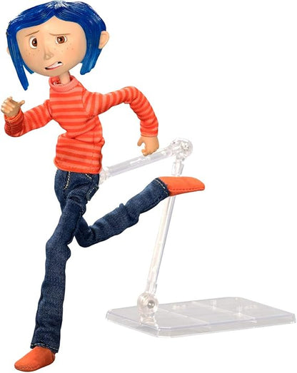 Coraline 7-Inch Articulated Figure with Poseable Body, Striped Shirt & Stand