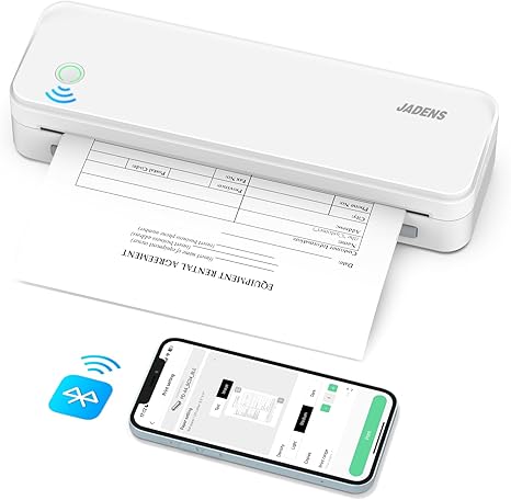 JADENS Wireless Thermal Printer 8.5''×11'' Inkless Portable 300DPI Printer