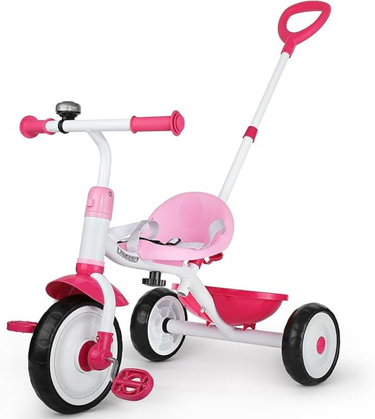 Liberry 2-in-1 Toddler Tricycle for Kids Age 2-4 with Push Handle