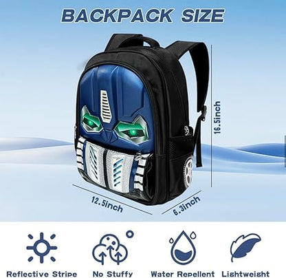 Kids School Backpack 16.5” Waterproof Travel Bag, Cartoon Design