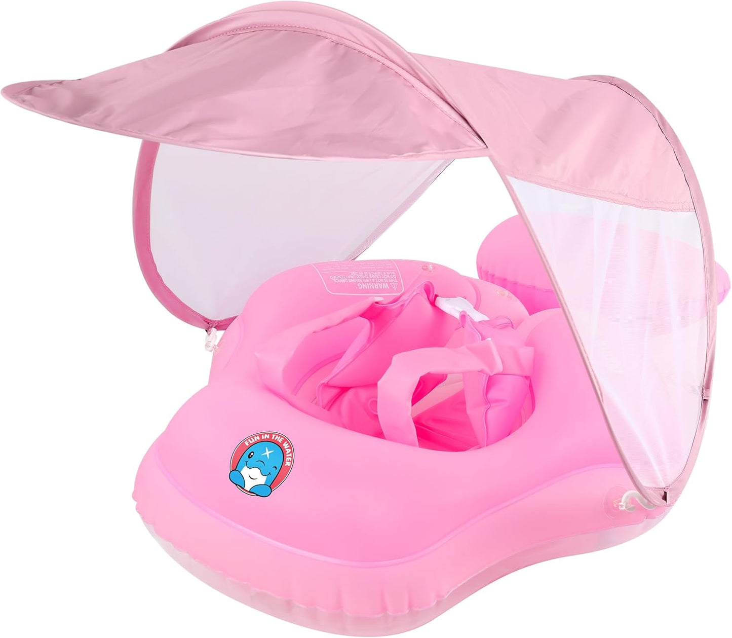 Inflatable Baby Pool Float with Sun Canopy for 6-30 Months