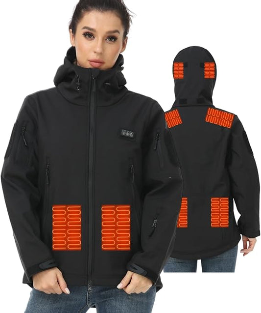 Men’s 12V Heated Jacket – Waterproof, Windproof,8-Zone Heating, 10H Battery