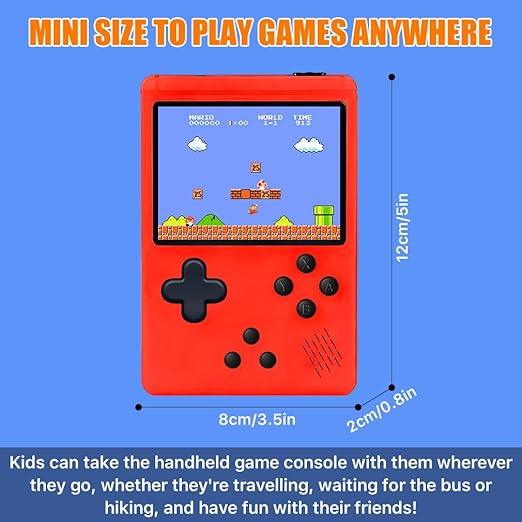 Portable Retro Handheld Game Console - 500 Games, Rechargeable, 3.0” LCD