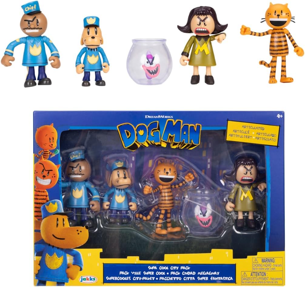 Dog Man Supa Cool Figure Pack 2.5-Inch Action Figures 5-Pack