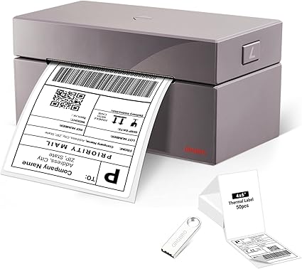 ORGBRO 4x6 Thermal Shipping Label Printer, High-Speed USB Sticker Printer for Small Business