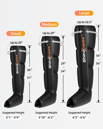 SHINE WELL Leg Recovery System – Air Compression Massager, 11 Intensities
