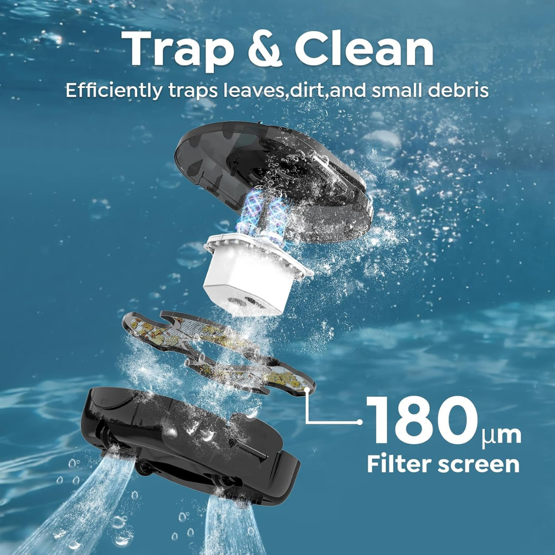 BRINBO S1 Pro Cordless Robotic Pool Cleaner – 130-Minute Runtime, Midnight Black