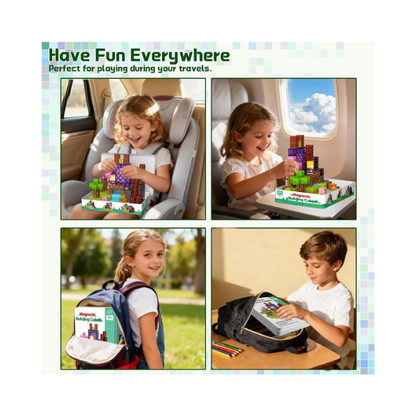 OUGUI 200 PCS Magnetic Blocks – Kids STEM Magnet Cubes Building Set