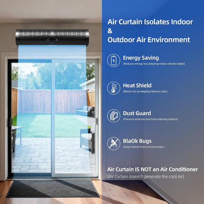 NULAEO 36-Inch Two-Speed Wall-Mounted Air Curtain – Black