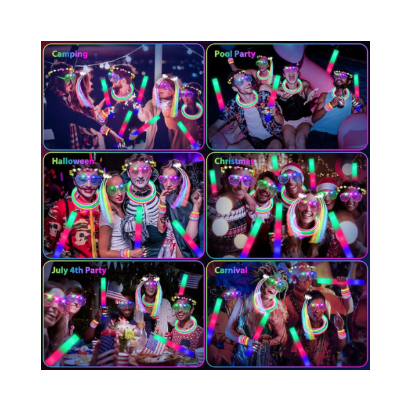 HONLYNE 302-Piece Glow Party Supplies LED Toys Kit for Kids & Adults