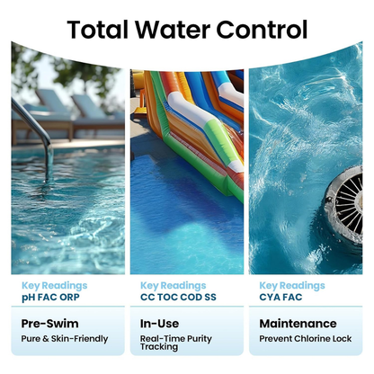 VISPECT 12-in-1 Digital Pool Water Tester with AI Salt & Chlorine Analysis
