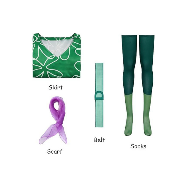 JOYEAR Green Cosplay Dress for Halloween & Role-Playing, Silk Fabric