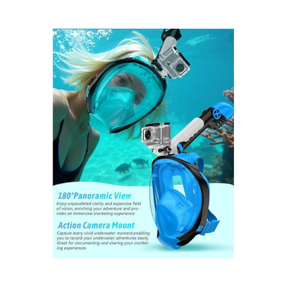 Zenoplige Full Face Snorkel Mask with Camera Mount – Anti-Fog & Leak