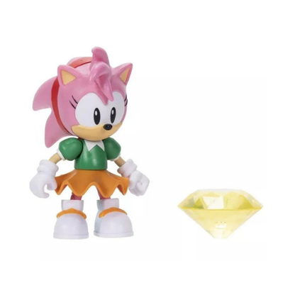 Sonic The Hedgehog Classic Amy 4" Action Figure with Yellow Chaos Emerald