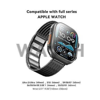 Magnetic Stainless Steel Mesh Band for Apple Watch – Secure & Stylish Fit