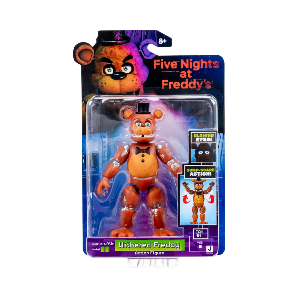 Five Nights at Freddy’s Withered Freddy - 5-Inch Articulated Figure with Jumpscare Feature and Glow-in-The-Dark Eyes